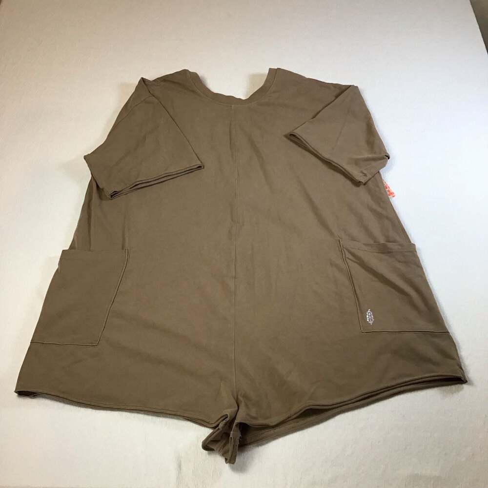 FP Movement Hot Shot Tee Romper Mocha Latte Large boho Summer - Picture 9 of 11